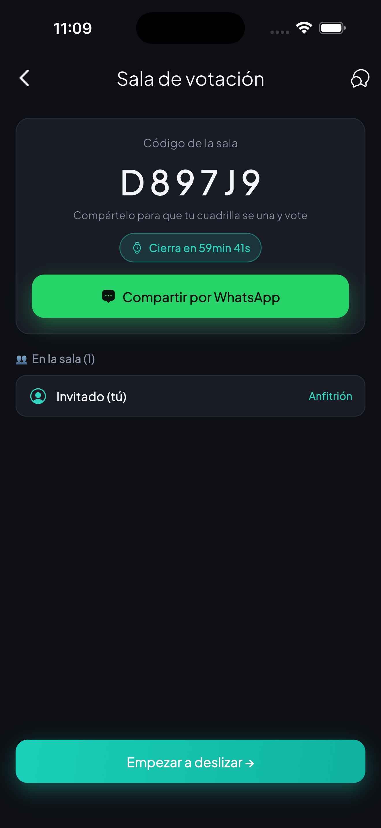 Sala de votación de PlanApp